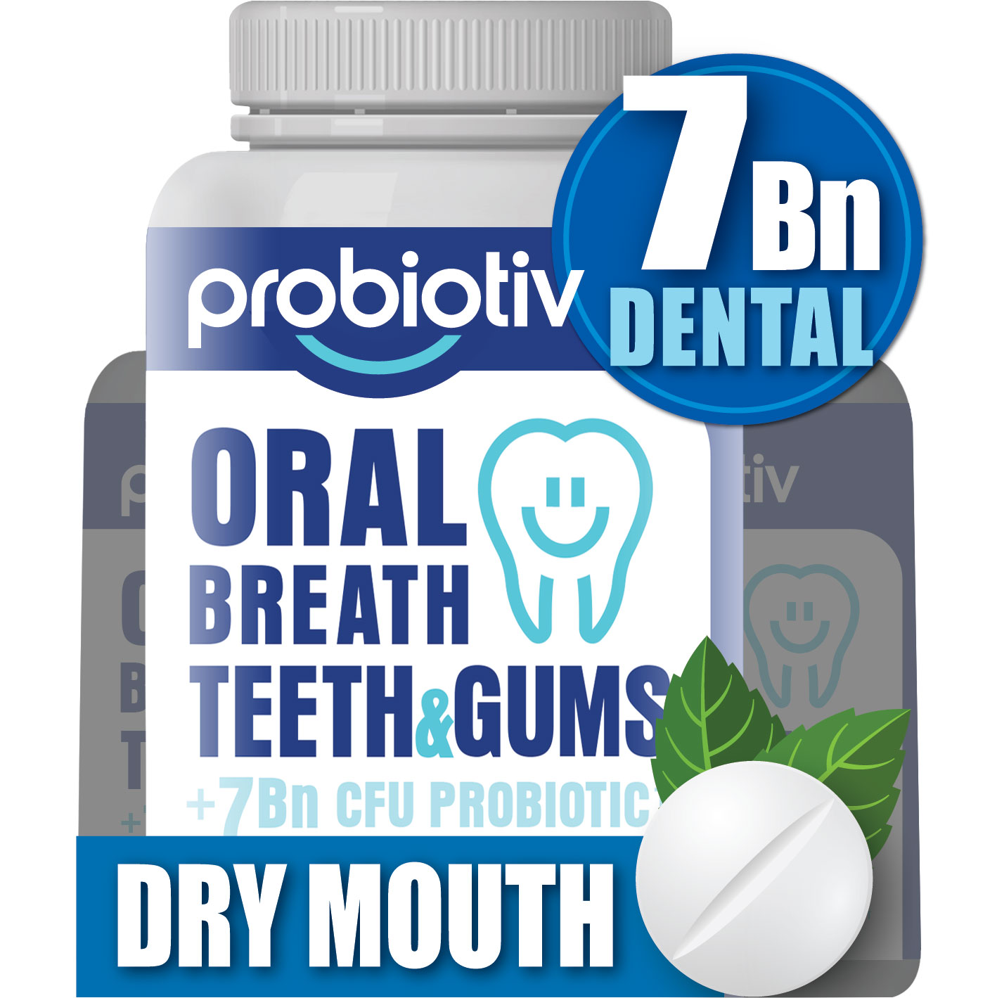 Hyperbiotics Pro Dental Probiotic with BLIS K12 and M18 | Premium Vegan Probiotic for Oral Health and Bad Breath | Sugar | Mint Chewable Tablet | Gluten and Dairy | 90 Count
